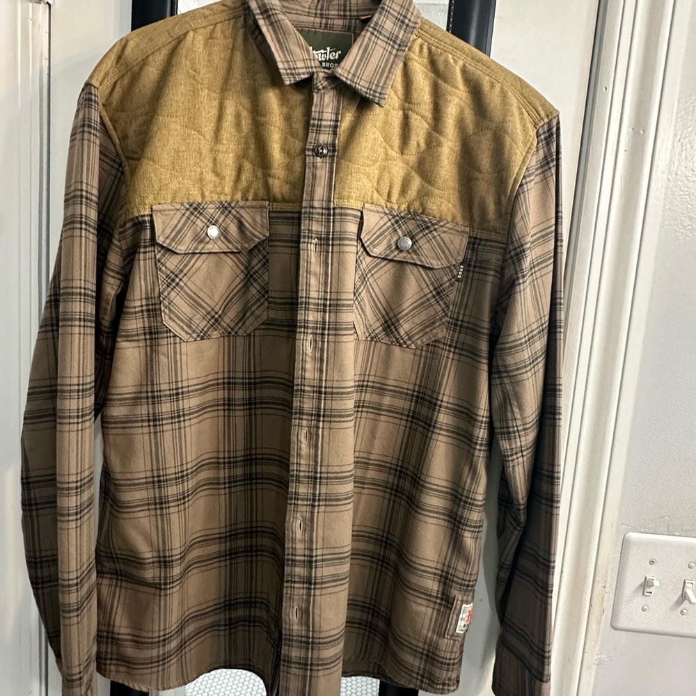 Howler Brothers Plaid Shirt in Tan and Brown
